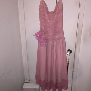 Pink strapless dress